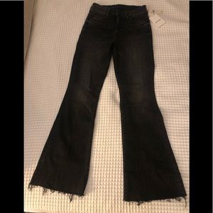 Anthropologie Mother Weekender Black Flare jean